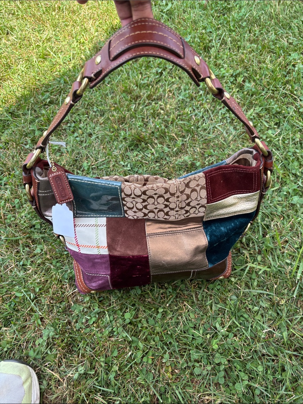 Coach Patchwork Shoulder Hobo in Multi-Tone Leather and Fabric - Picture 5 of 8